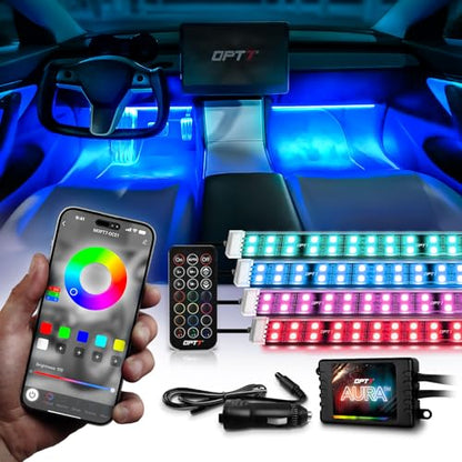 Aura Pro Double Glow Interior Sports Car Lights with App & Remote (4pc Double Row / RGB)