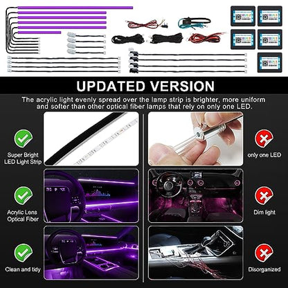 Acrylic Interior LED Strip Light With Wireless APP (RGB 18 Lights)