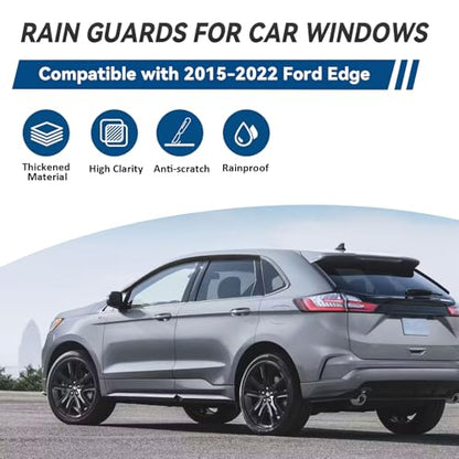 4pcs Window Visors Rain Guards for 2015 (2015-2024 Ford Edge)