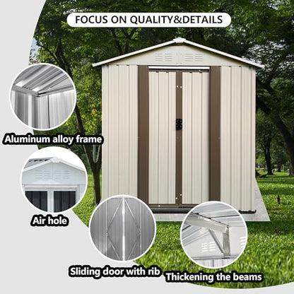5x3 FT Outdoor Storage Shed (5x3 FT / Cream White)