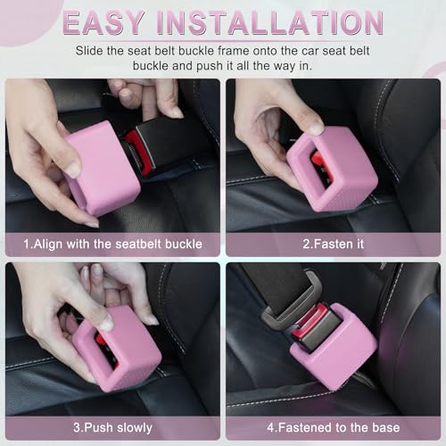 2PCS Seat Belt Buckle Holder (Pink)