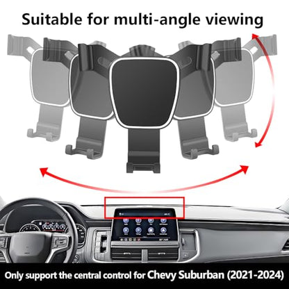 Car Phone Holder Center Console Organizer For Chevy Suburban 2021 2022 2023 2024 (Holder Box For Suburban Tahoe Yukon 2021-2024)