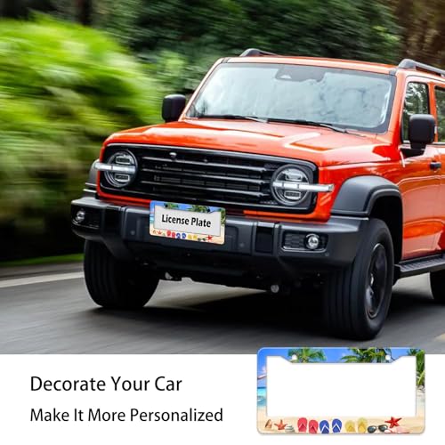 Beach Flip Flops License Plate Frame (Beach flip Flops)