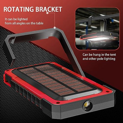 Rechargeable Portable Magnetic Work Light (USB + Solar Charging / Red)