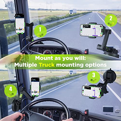 Cell Phone Mount for Truck Phone Holder for Truck Drivers (Green)