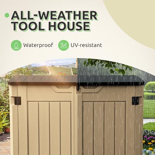 Horizontal Shed with Padlock Latch (Brown)