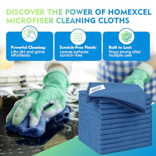 Lake Green Microfiber Cleaning Cloth 12 Pack 12.5 x 12.5 inch Microfiber Towels for Cars Ultra Absorbent Car Washing Cloth Lint Free Streak Free Cleaning Rags for Car (Lake Green / 12.5 x 12.5 Inch)