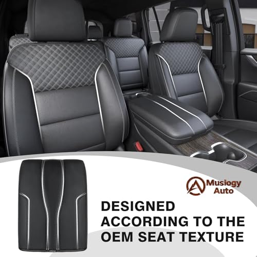 Armrest Cover for GMC Acadia 2024 (19) 24+ |Acadia&Traverse|Black/White Trim, Regular)