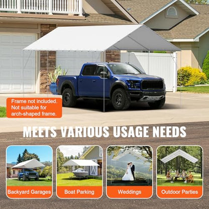 10x20' Canopy Replacement Cover Heavy Duty (White / 10x20ft)