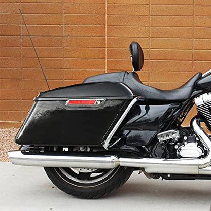 Motorcycle Saddlebags with Black Conversion Brackets Fit For Harley Softail Deluxe Heritage Softail 1984 (Vivid Black W/ Chrome Latches)