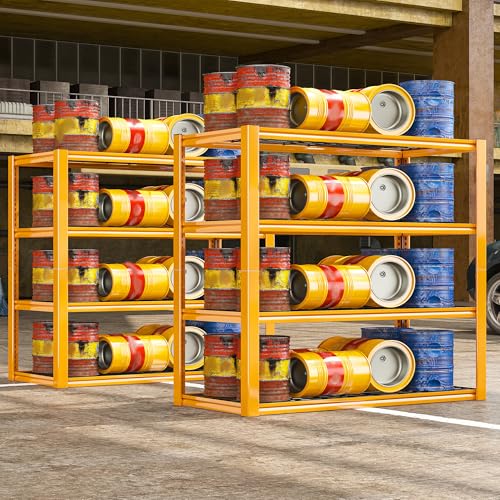40" W Yellow Garage Shelving with Double (Orange)