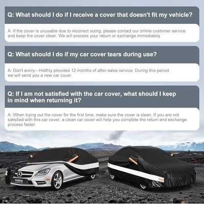 10 Layers Sedan Car Cover Custom Fit Mercedes (Black Gray / Custom Fit for Mercedes-Benz CLS)
