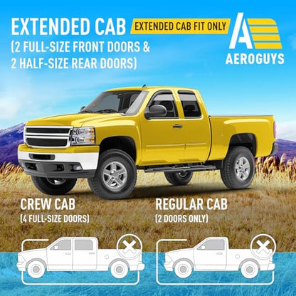 Extra Durable Window Deflectors Tape (For Chevy Silverado 07-13 Extended Cab)