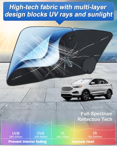 for 2026 Ford Edge Car Windshield Sun Shade Umbrella (2015-2026 Edge)