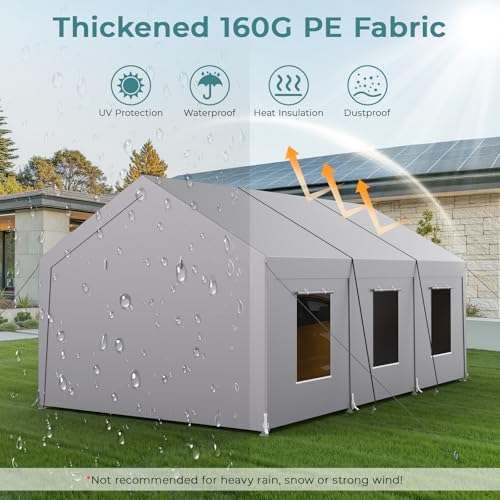 Carport 10x20 ft Heavy Duty (Gray / 10x20 FT)