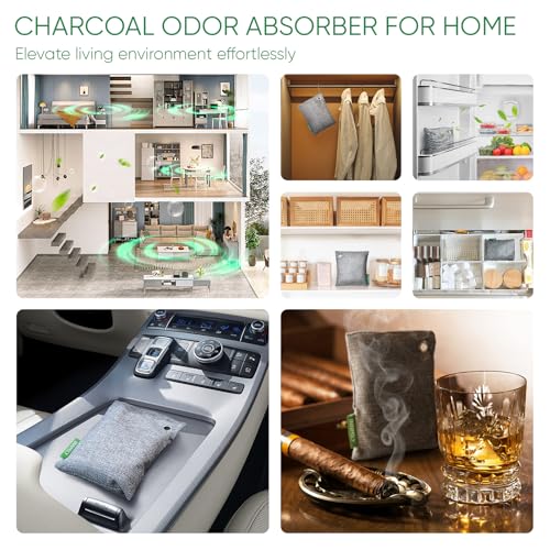 Activated Charcoal Odor Absorber (10 Packs / For Strong Odor)