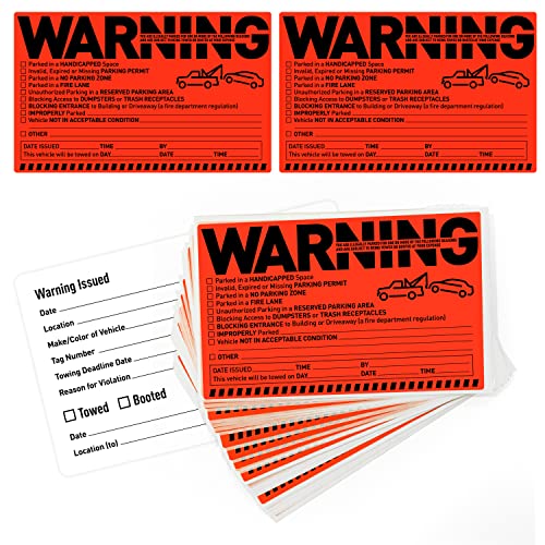 250 Parking Violation Notice Tow Stickers for Car Vehicle (250 Stickers)
