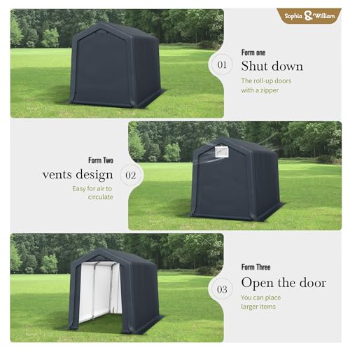 Storage Shed 6x10 ft Portable Garage Heavy Duty Carport (6x10 ft)