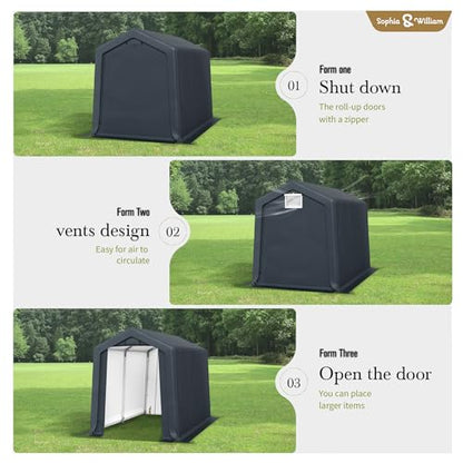Storage Shed 6x10 ft Portable Garage Heavy Duty Carport (6x10 ft)