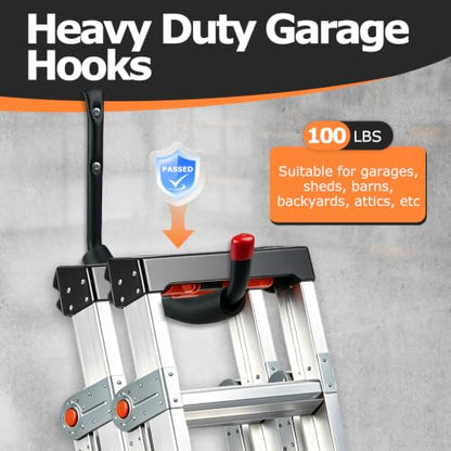 2Pcs Heavy Duty Garage Storage Hooks 100 LB Capacity Utility Hooks (X-Large)