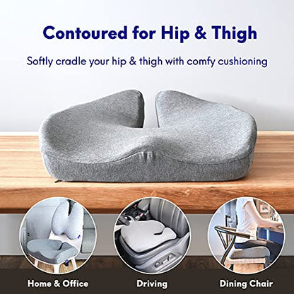 Cushion Lab Patented Pressure Relief Seat Cushion for Long Sitting Hours on Office & Home Chair (Black)
