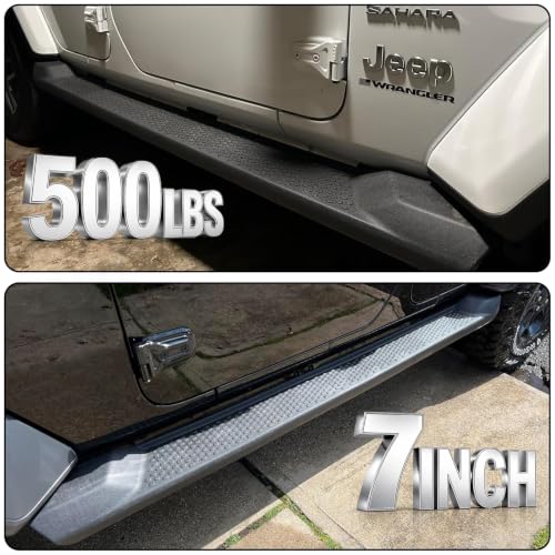 7" Running Boards Compatible with Jeep Wrangler JL 4 Door 2018 (Matte Black / 18-26 Wrangler JL 4 Doors)