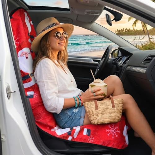 Car Seat Cover Protector Front Seats (1Pcs Front Seat Towel / Santa Claus)
