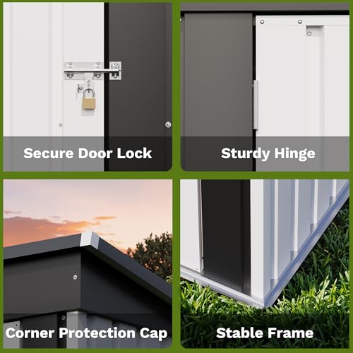 5x3 FT Outdoor Storage Shed (White / 5x3 FT)