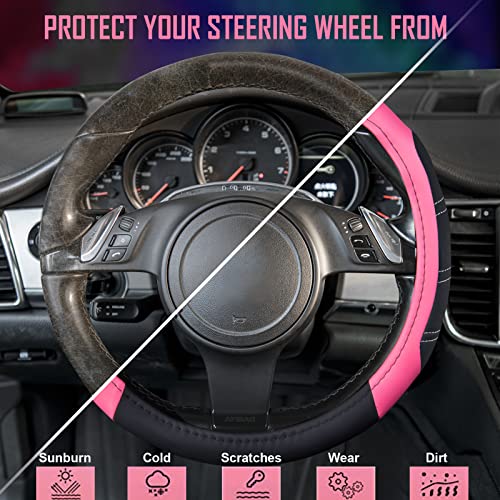 Line Rider Microfiber Leather Sporty 14.5 (Black＆ Pink / Standard[14.5"-15"])