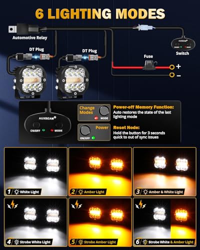 XP Ultra Series 6 Modes 3 Inch Amber White LED Ditch Light Pods (XP-Ultra 3 Inch Amber/White Combo 6 Modes)
