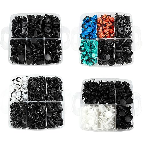 Compatible with Ford GM Toyota Honda Nissan Car Push Retainer Clips 1045pcs with 30 Popular Push Pins for Auto Parts Sizes (Car Clips 1045PCS-Red)