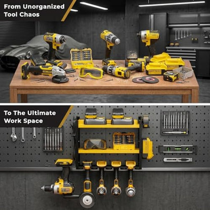 Power Tool Organizer Wall Mount (6 Drill Holder / Yellow)
