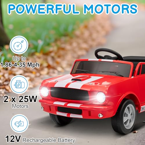 12V Licensed Shelby Electric Car for Kids (Red)