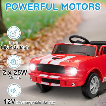 12V Licensed Shelby Electric Car for Kids (Red)