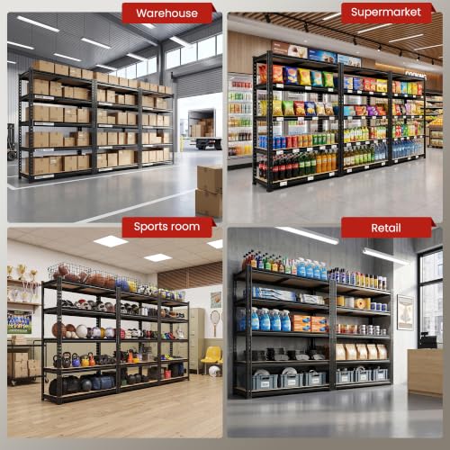 2400 Lbs Garage Shelving for Basement (Black)