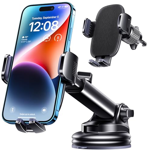 Dash Mounted Phone Holders for Your Car Dash Phone Mount for Car Dashboard Air Vent Multi (Wood Black)