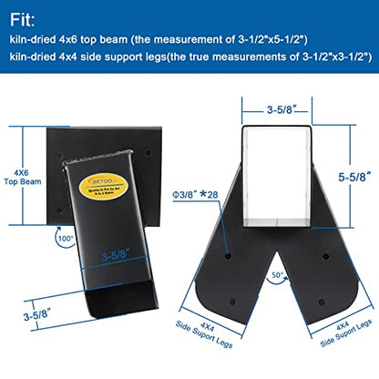 BETOOL Swing Set Brackets (End Brackets(2Pcs-Black))