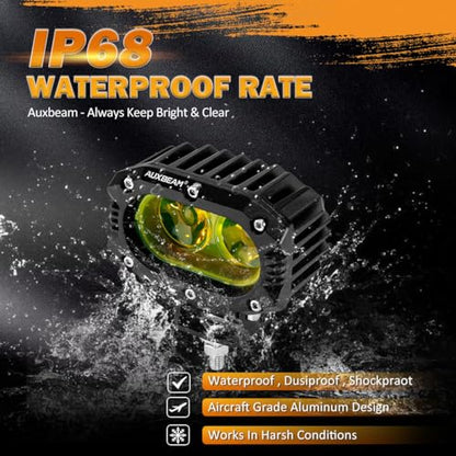 R4 Series 4 Inch LED Amber Pod 60W Driving Flood Beam Square Light (4 Inch Amber Flood Light)
