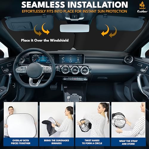 2 Piece Foldable Truck Window Sun Shade (Large)
