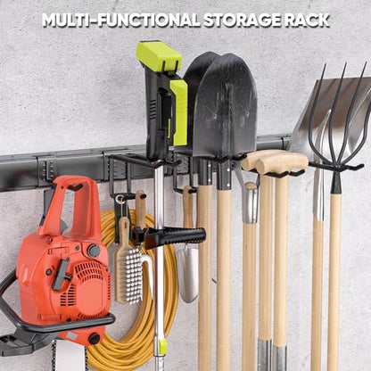 Heavy Duty Garden Tool Organizer Metal Wall Mount (64")