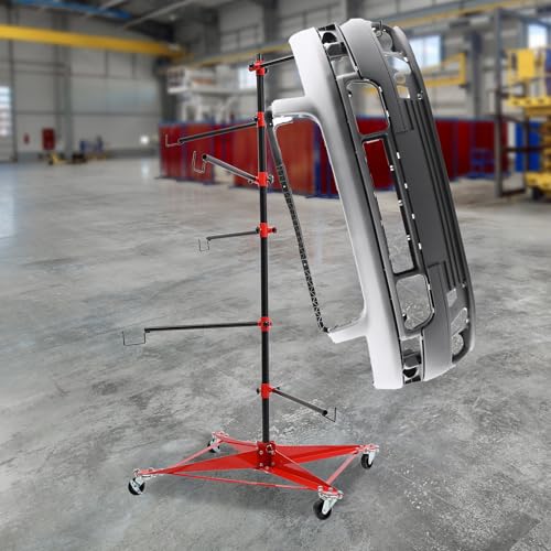Panel Tree Stand for Painting Rotatable FreeStanding Panel Paint Holder with Wheels Adjustable Center Post for Hang Automotive Doors Fenders Bumpers (29.5*29.5*70.87in)