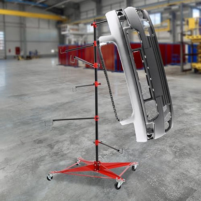 Panel Tree Stand for Painting Rotatable FreeStanding Panel Paint Holder with Wheels Adjustable Center Post for Hang Automotive Doors Fenders Bumpers (29.5*29.5*70.87in)