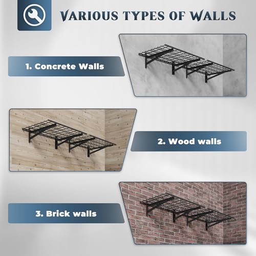 2 Pack Wall Mounted Garage Shelving (2 pack-2x3ft)