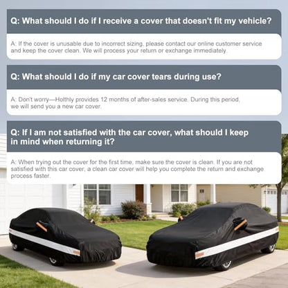 10 Layers Car Cover Custom Fit for Volkswagen VW Jetta (Black Gray / Custom Fit for Volkswagen Jetta)