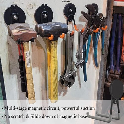 Magnetic Garage Hook (2.59INCH 2PACK Gray Large Hooks)