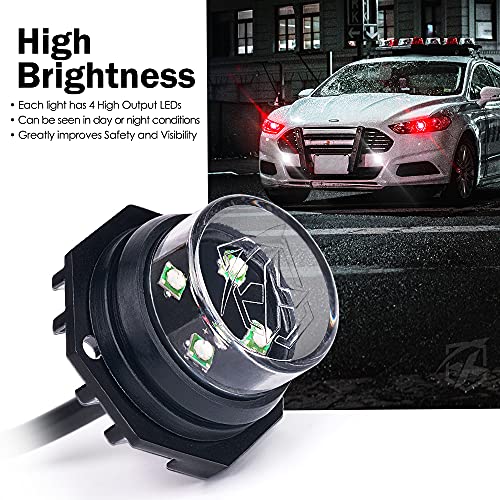 White Red LED Hideaway Strobe Lights Kit (White Red / 6 pcs)