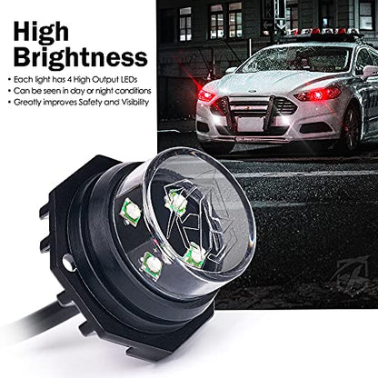 White Red LED Hideaway Strobe Lights Kit (White Red / 6 pcs)