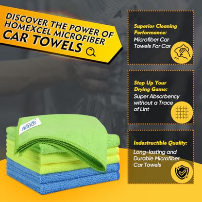 Microfiber Cleaning Cloth 6 Pack (Multicolor / 12.5 x 12.5 Inch)