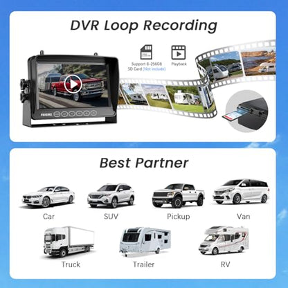 Dual Magnetic Solar Wireless Backup Camera (7")