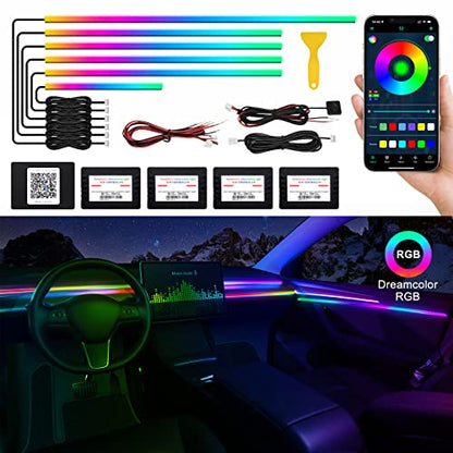 Acrylic Interior Car LED Strip Light with Wireless APP (Dreamcolor Kit - 6 in 1)